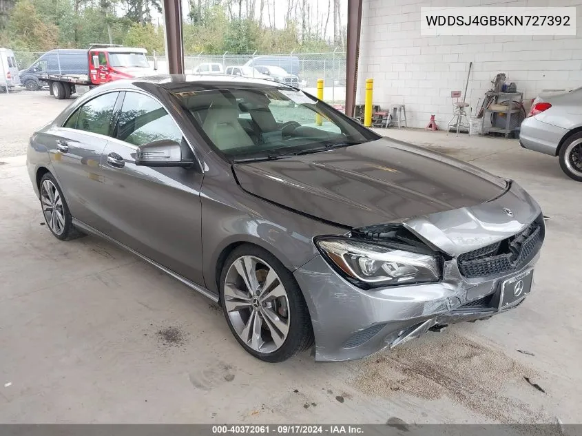 2019 Mercedes-Benz Cla 250 4Matic VIN: WDDSJ4GB5KN727392 Lot: 40372061