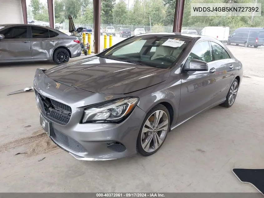 WDDSJ4GB5KN727392 2019 Mercedes-Benz Cla 250 4Matic