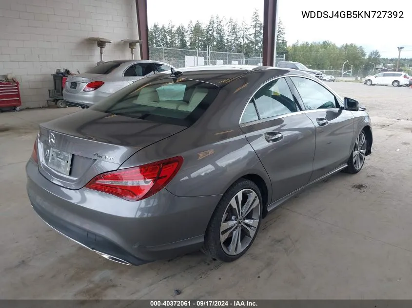 WDDSJ4GB5KN727392 2019 Mercedes-Benz Cla 250 4Matic