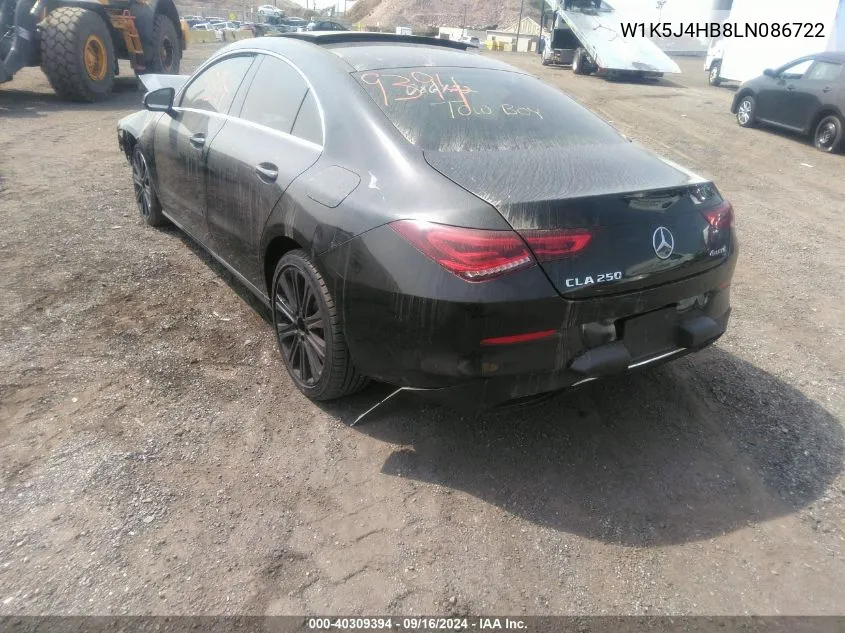 W1K5J4HB8LN086722 2020 Mercedes-Benz Cla 250 4Matic