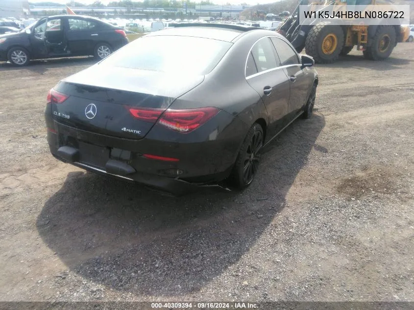 W1K5J4HB8LN086722 2020 Mercedes-Benz Cla 250 4Matic