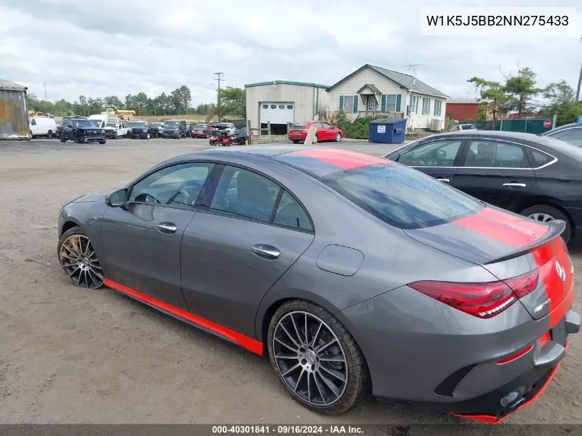 W1K5J5BB2NN275433 2022 Mercedes-Benz Amg Cla 35 4Matic