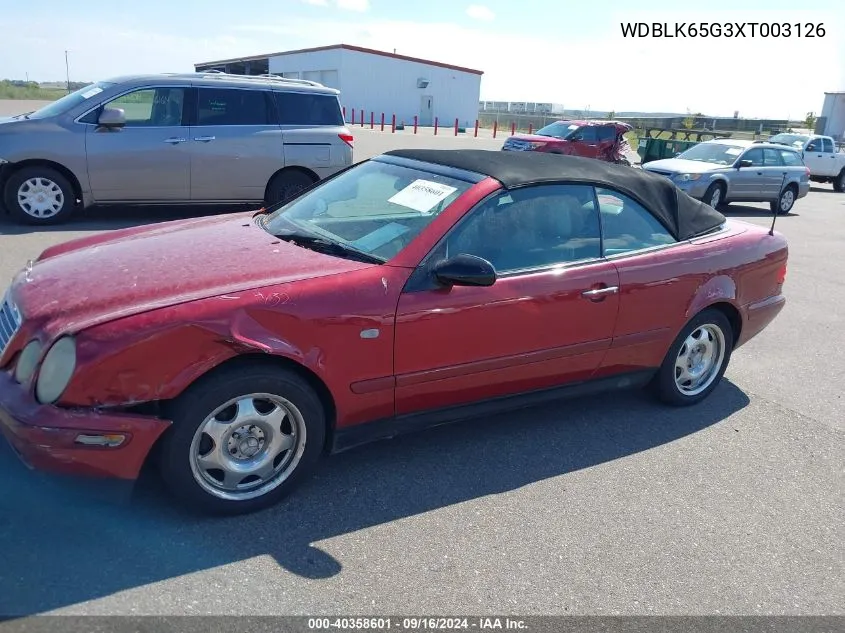 1999 Mercedes-Benz Clk 320 VIN: WDBLK65G3XT003126 Lot: 40358601