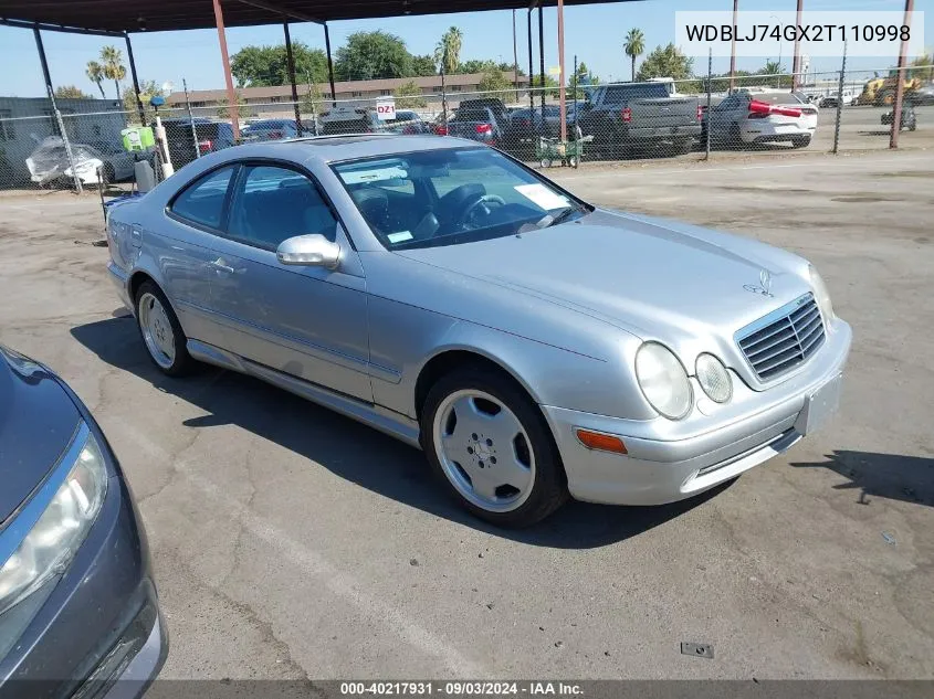 2002 Mercedes-Benz Clk-Class Amg VIN: WDBLJ74GX2T110998 Lot: 40217931