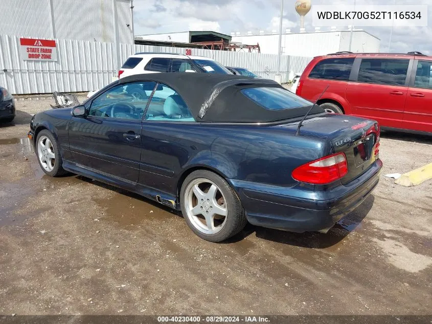 WDBLK70G52T116534 2002 Mercedes-Benz Clk 430