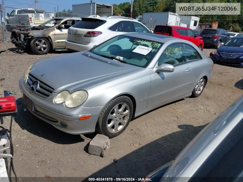 2004 Mercedes-Benz Clk 320 VIN: WDBTJ65J34F120066 Lot: 40341978