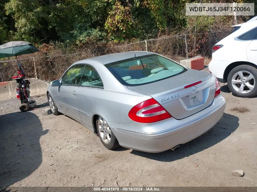 2004 Mercedes-Benz Clk 320 VIN: WDBTJ65J34F120066 Lot: 40341978