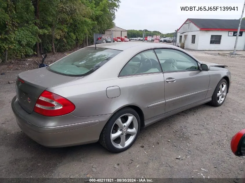 2005 Mercedes-Benz Clk 320 VIN: WDBTJ65J65F139941 Lot: 40211921