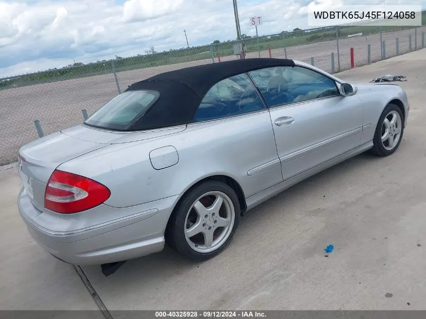 WDBTK65J45F124058 2005 Mercedes-Benz Clk 320