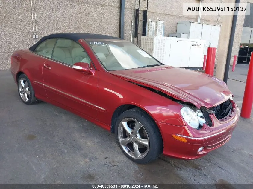 WDBTK65J95F150137 2005 Mercedes-Benz Clk 320 320