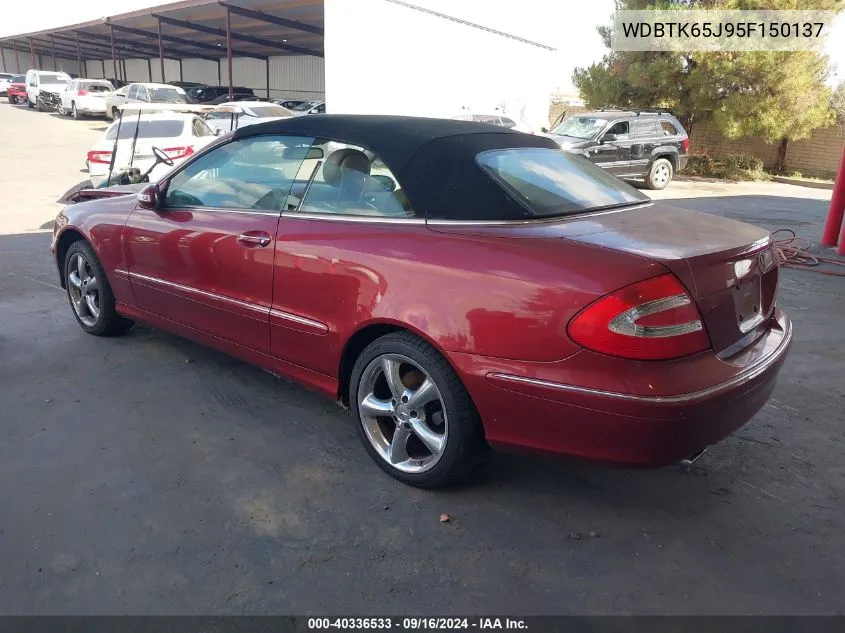 WDBTK65J95F150137 2005 Mercedes-Benz Clk 320 320