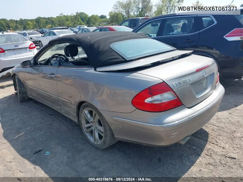 2006 Mercedes-Benz Clk 350 350 VIN: WDBTK56GX6T061371 Lot: 40319676