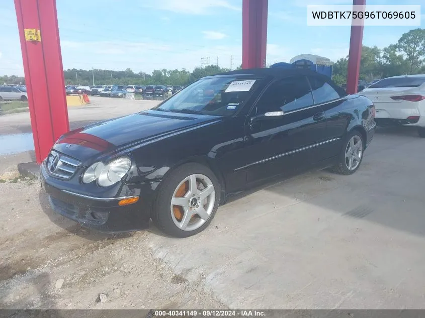 2006 Mercedes-Benz Clk 500 VIN: WDBTK75G96T069605 Lot: 40341149