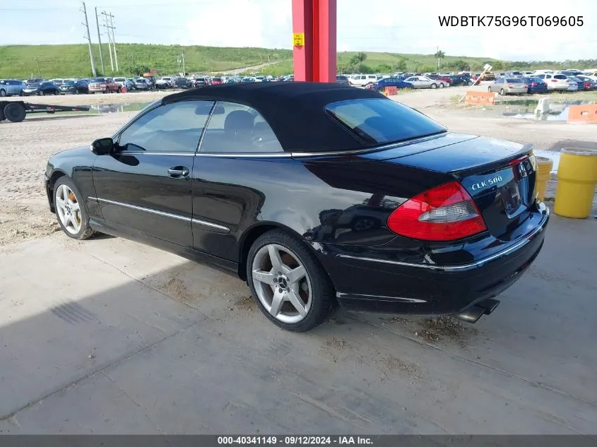 2006 Mercedes-Benz Clk 500 VIN: WDBTK75G96T069605 Lot: 40341149