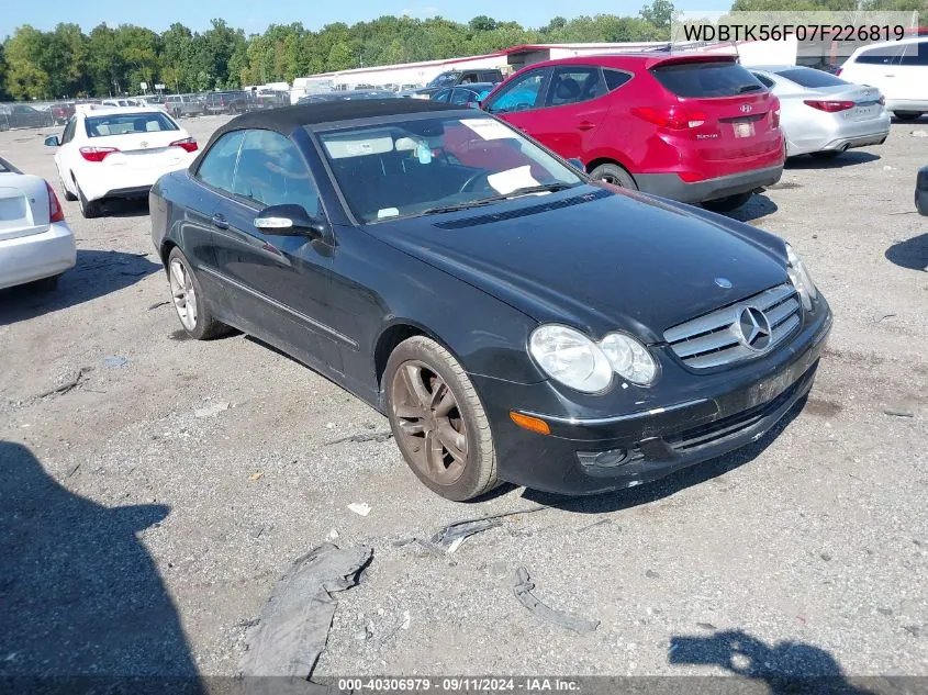 2007 Mercedes-Benz Clk 350 VIN: WDBTK56F07F226819 Lot: 40306979