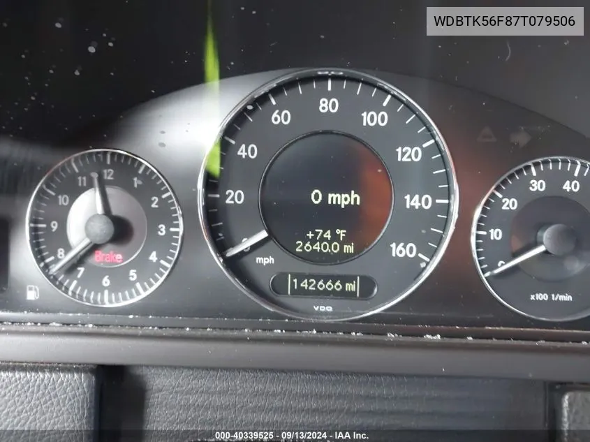 WDBTK56F87T079506 2007 Mercedes-Benz Clk 350 350