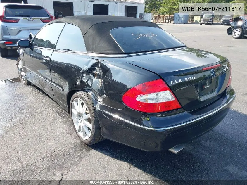 2007 Mercedes-Benz Clk 350 VIN: WDBTK56F07F211317 Lot: 40341996