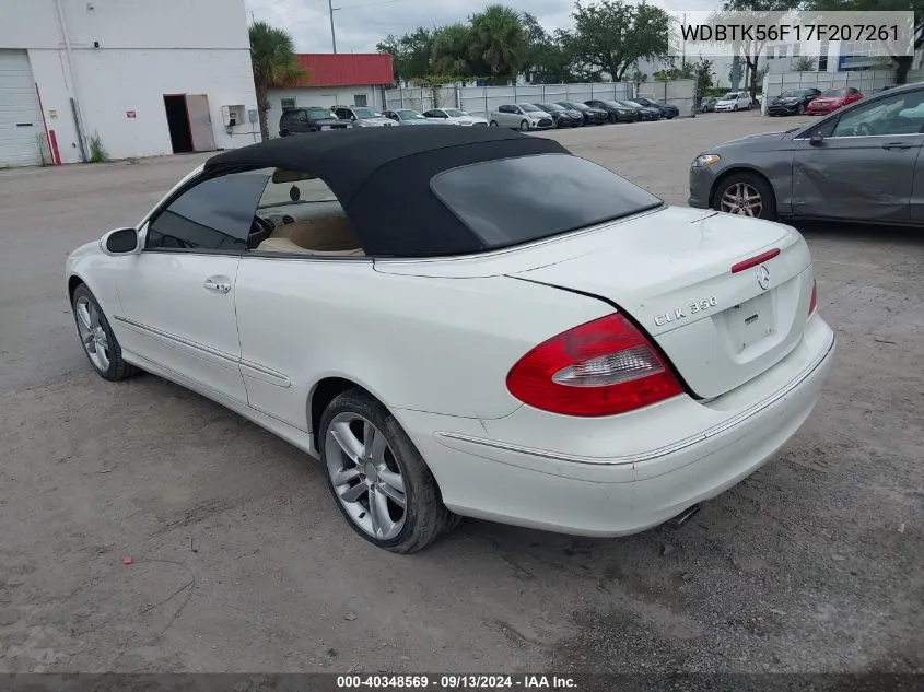 WDBTK56F17F207261 2007 Mercedes-Benz Clk 350 350