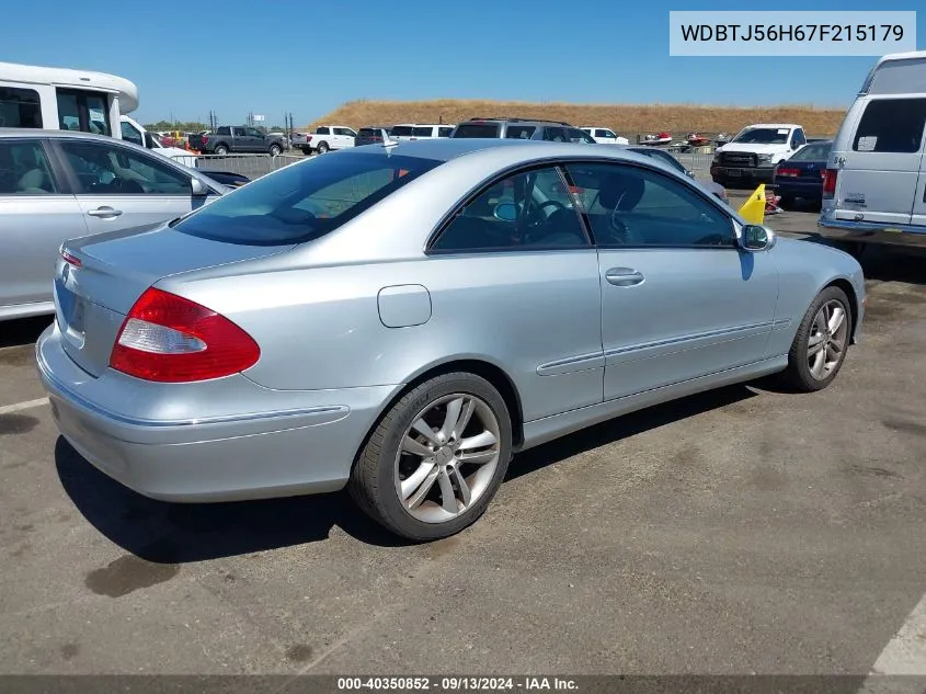 2007 Mercedes-Benz Clk 350 VIN: WDBTJ56H67F215179 Lot: 40350852