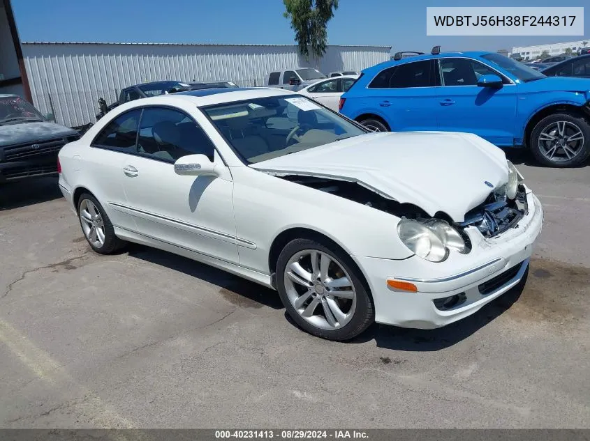 2008 Mercedes-Benz Clk 350 VIN: WDBTJ56H38F244317 Lot: 40231413