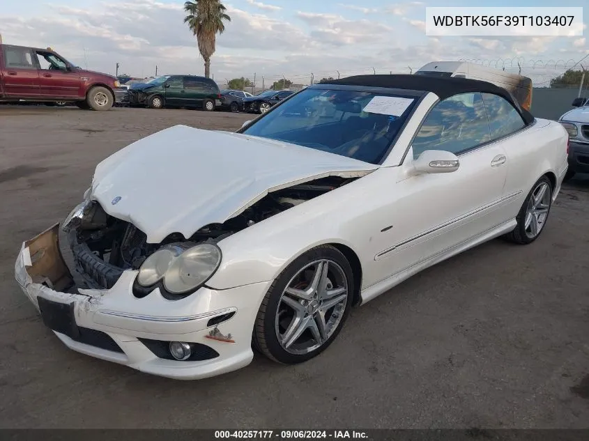 2009 Mercedes-Benz Clk 350 VIN: WDBTK56F39T103407 Lot: 40257177