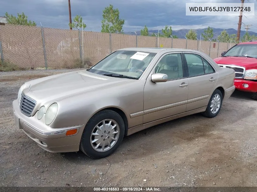 2000 Mercedes-Benz E 320 VIN: WDBJF65J3YB127248 Lot: 40316583