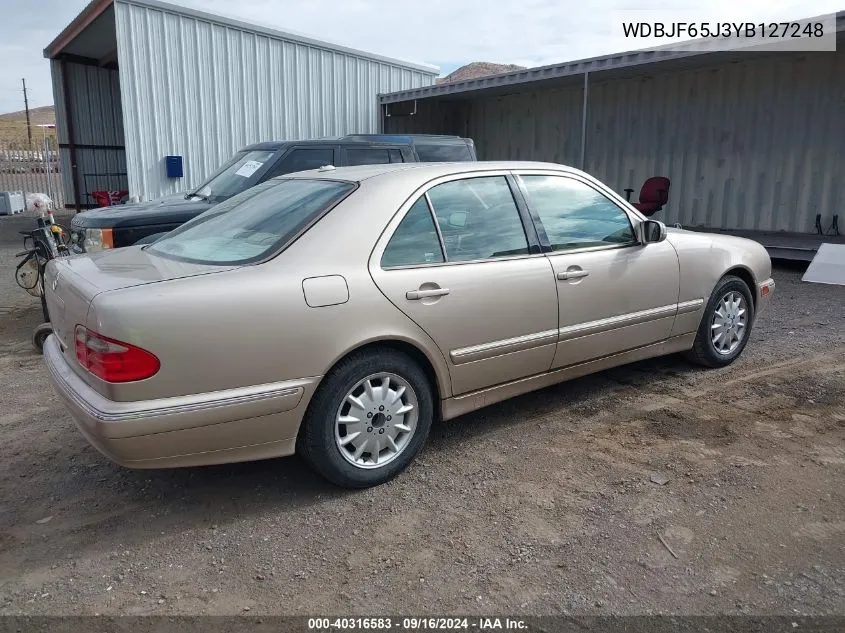 2000 Mercedes-Benz E 320 VIN: WDBJF65J3YB127248 Lot: 40316583