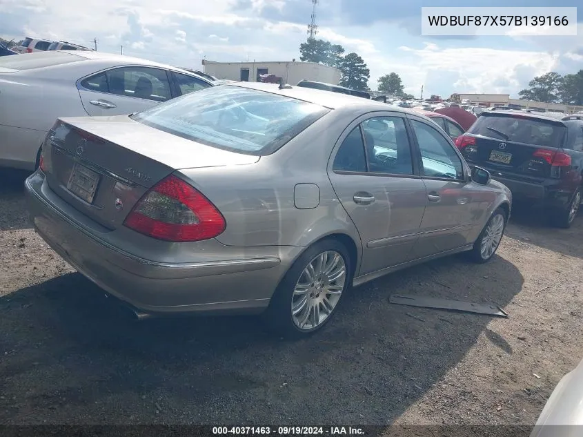 2007 Mercedes-Benz E 350 4Matic VIN: WDBUF87X57B139166 Lot: 40371463