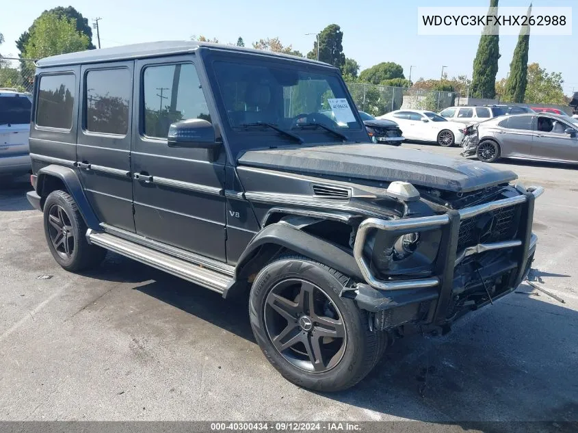 2017 Mercedes-Benz G 550 550 VIN: WDCYC3KFXHX262988 Lot: 40300434