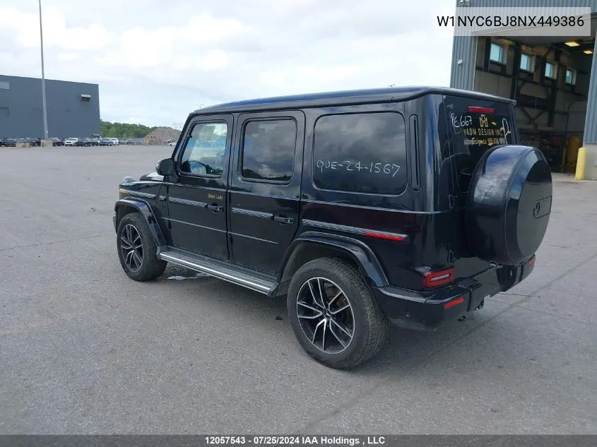 2022 Mercedes-Benz G-Class VIN: W1NYC6BJ8NX449386 Lot: 12057543