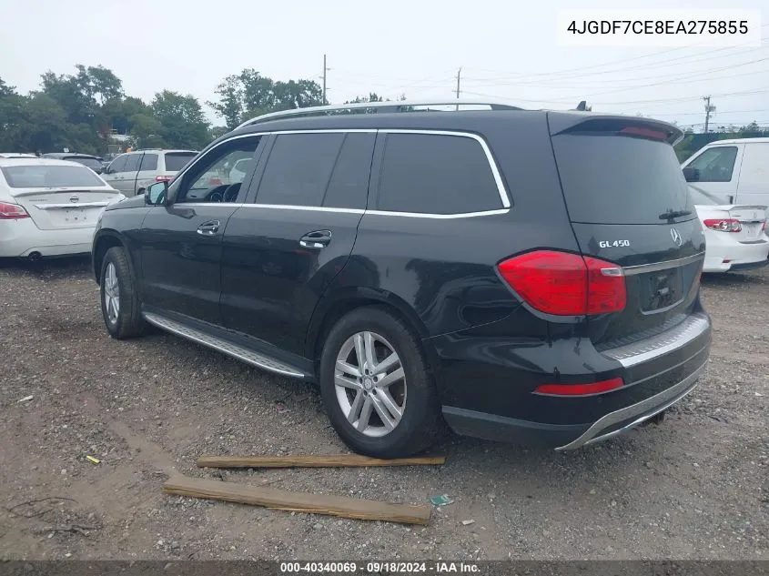 2014 Mercedes-Benz Gl 450 4Matic VIN: 4JGDF7CE8EA275855 Lot: 40340069