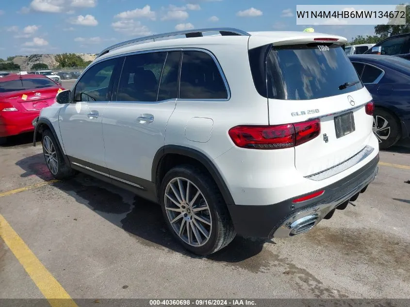 W1N4M4HB6MW134672 2021 Mercedes-Benz Glb 250 4Matic