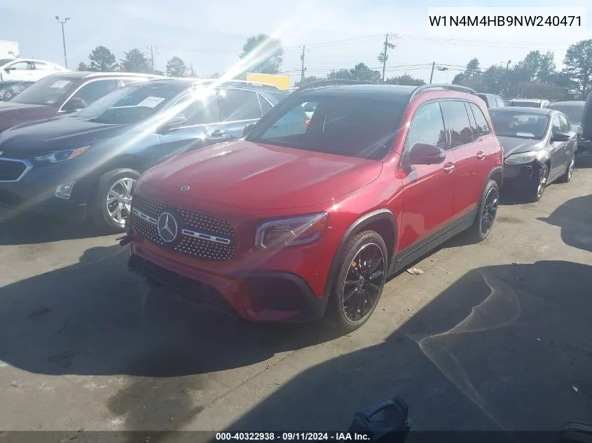 W1N4M4HB9NW240471 2022 Mercedes-Benz Glb 250 4Matic