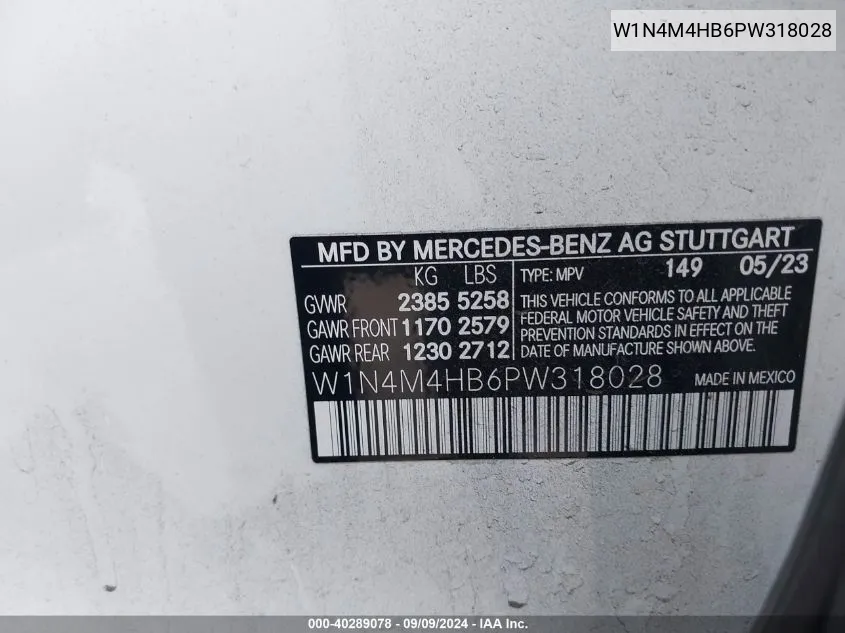 W1N4M4HB6PW318028 2023 Mercedes-Benz Glb 250 4Matic