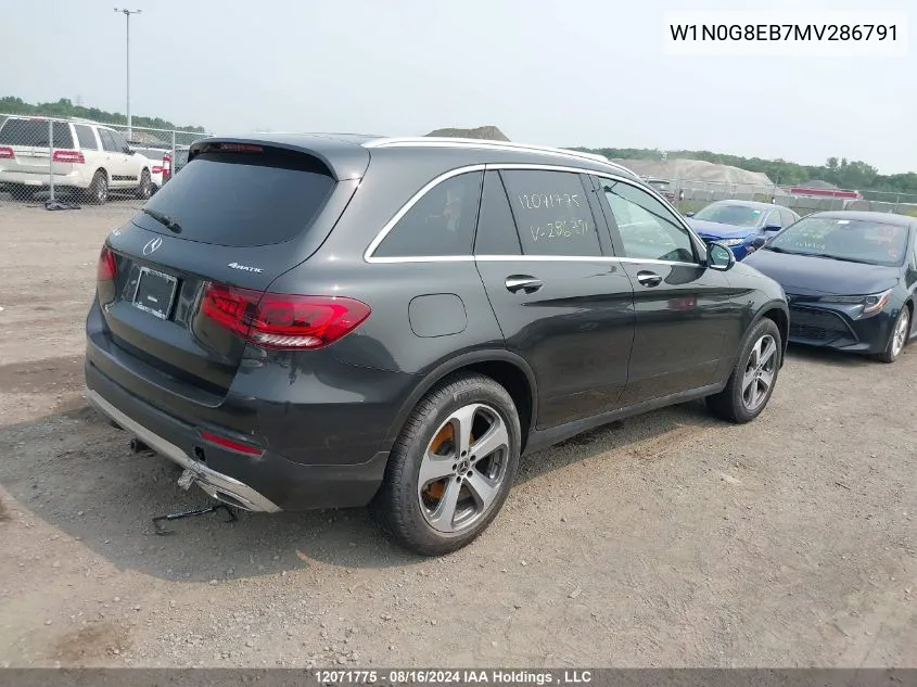 2021 Mercedes-Benz Glc VIN: W1N0G8EB7MV286791 Lot: 12071775