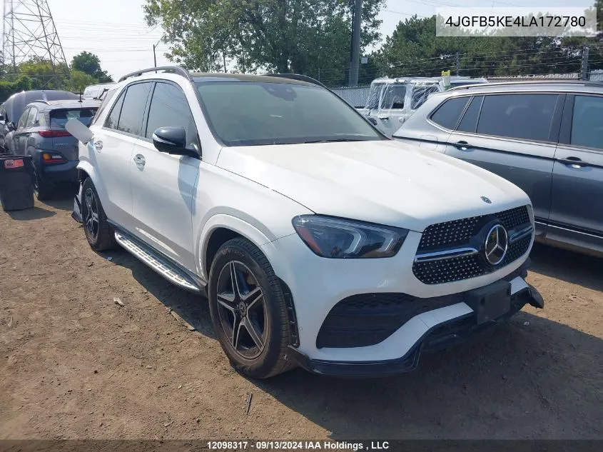 2020 Mercedes-Benz Gle VIN: 4JGFB5KE4LA172780 Lot: 12098317