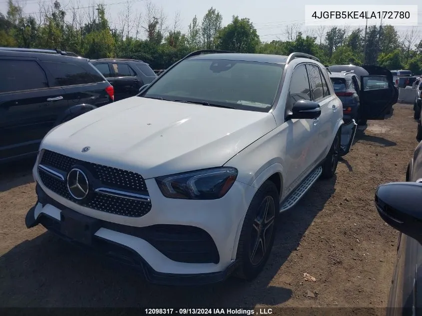 2020 Mercedes-Benz Gle VIN: 4JGFB5KE4LA172780 Lot: 12098317