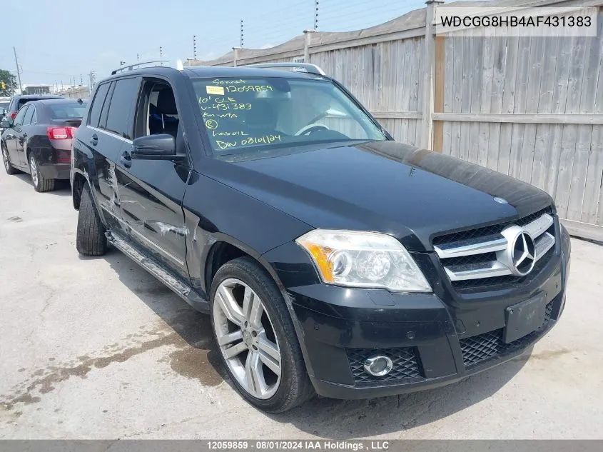 2010 Mercedes-Benz Glk-Class VIN: WDCGG8HB4AF431383 Lot: 12059859