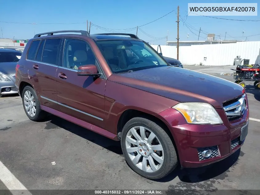 WDCGG5GBXAF420078 2010 Mercedes-Benz Glk 350