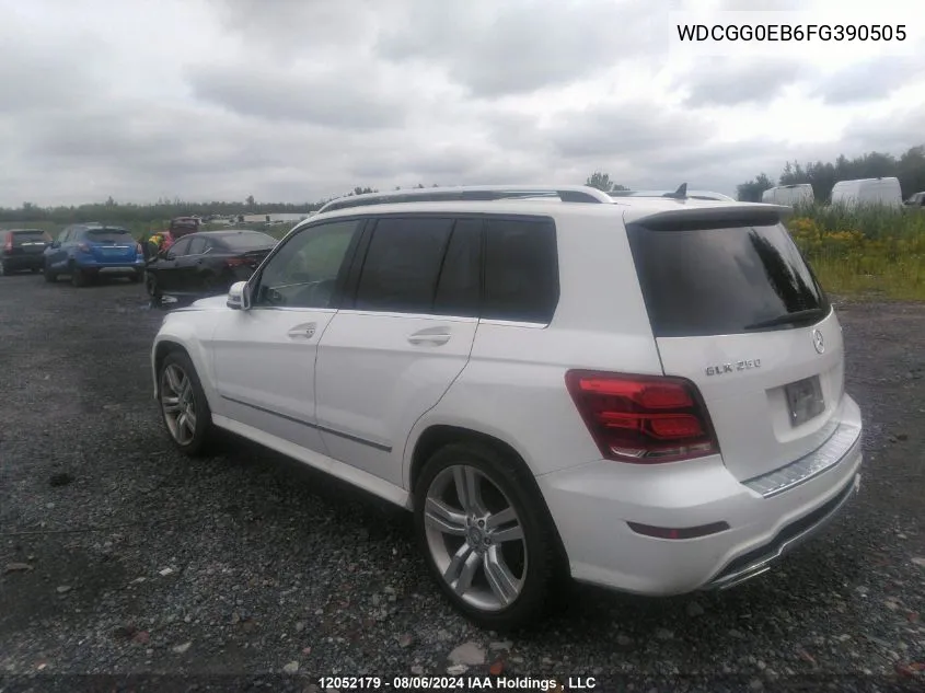 2015 Mercedes-Benz Glk-Class VIN: WDCGG0EB6FG390505 Lot: 12052179