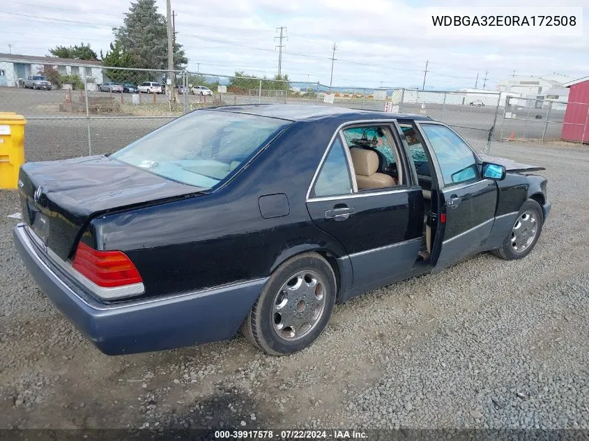 1994 Mercedes-Benz S 320 VIN: WDBGA32E0RA172508 Lot: 39917578