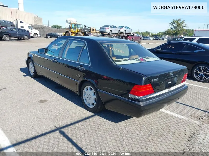 1994 Mercedes-Benz S 500 VIN: WDBGA51E9RA178000 Lot: 40324846