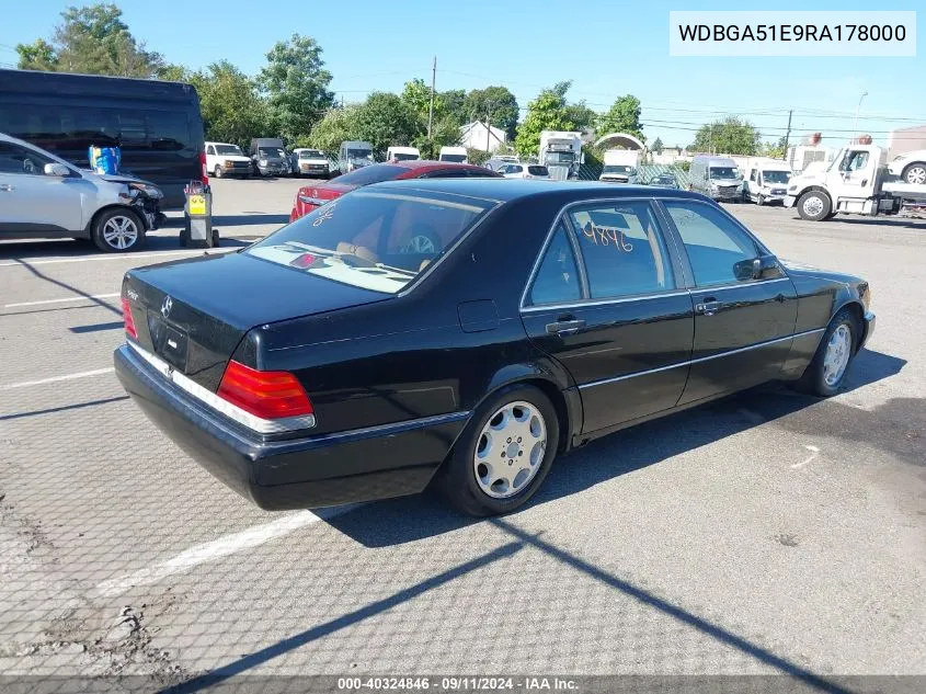 1994 Mercedes-Benz S 500 VIN: WDBGA51E9RA178000 Lot: 40324846