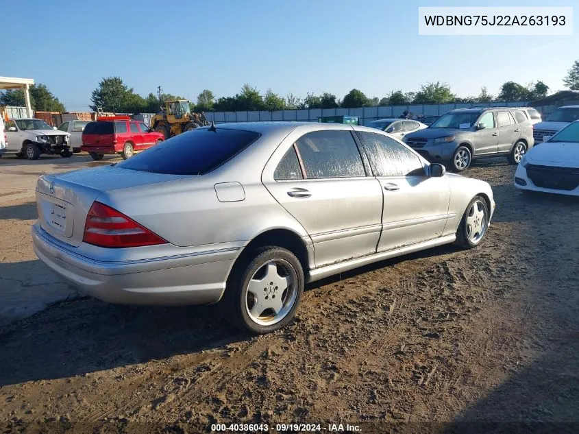 WDBNG75J22A263193 2002 Mercedes-Benz S 500