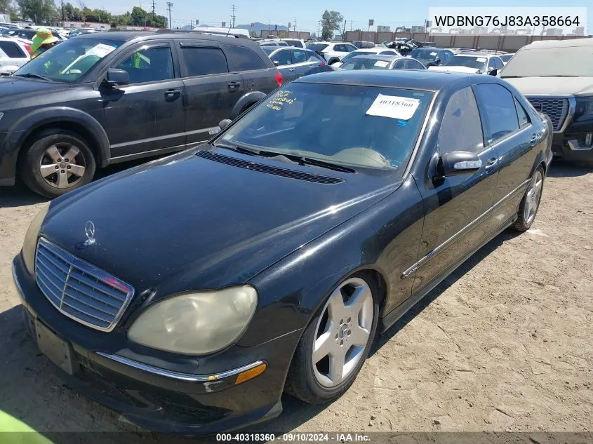 2003 Mercedes-Benz S 600 600 VIN: WDBNG76J83A358664 Lot: 40318360