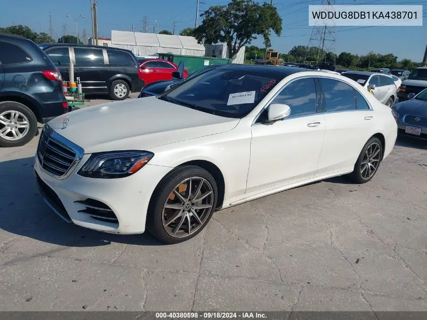 2019 Mercedes-Benz S 560 VIN: WDDUG8DB1KA438701 Lot: 40380598