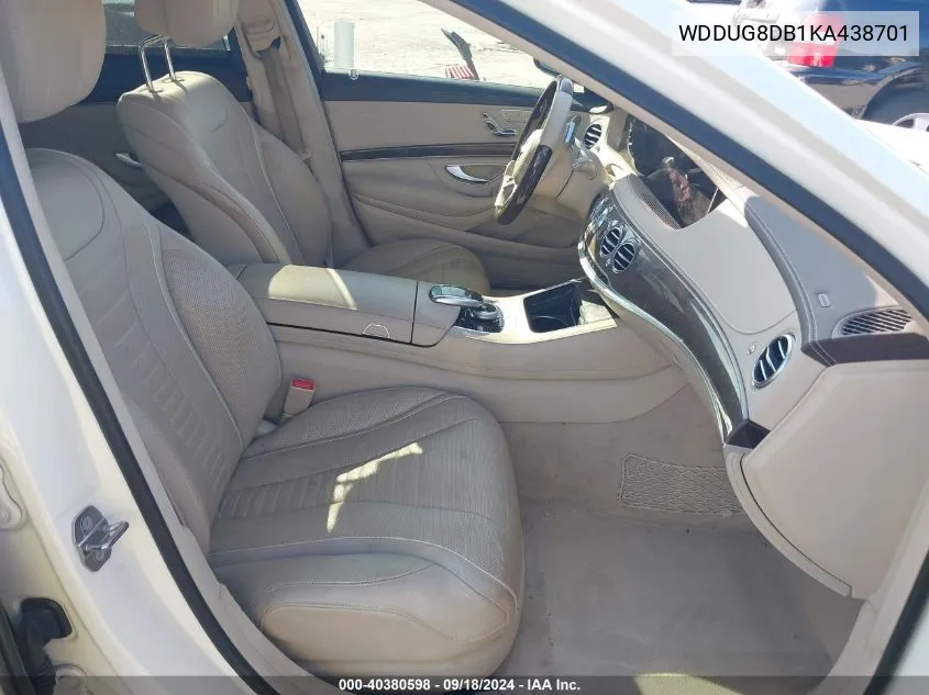 2019 Mercedes-Benz S 560 VIN: WDDUG8DB1KA438701 Lot: 40380598