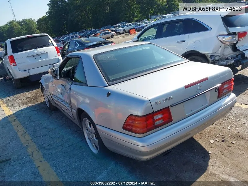 1999 Mercedes-Benz Sl 500 VIN: WDBFA68F8XF174603 Lot: 39852292