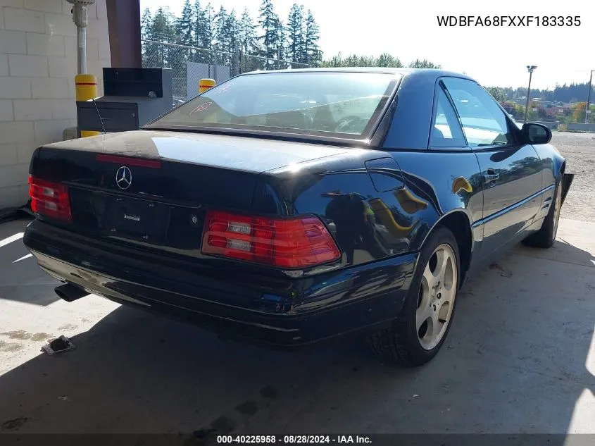 1999 Mercedes-Benz Sl 500 VIN: WDBFA68FXXF183335 Lot: 40225958