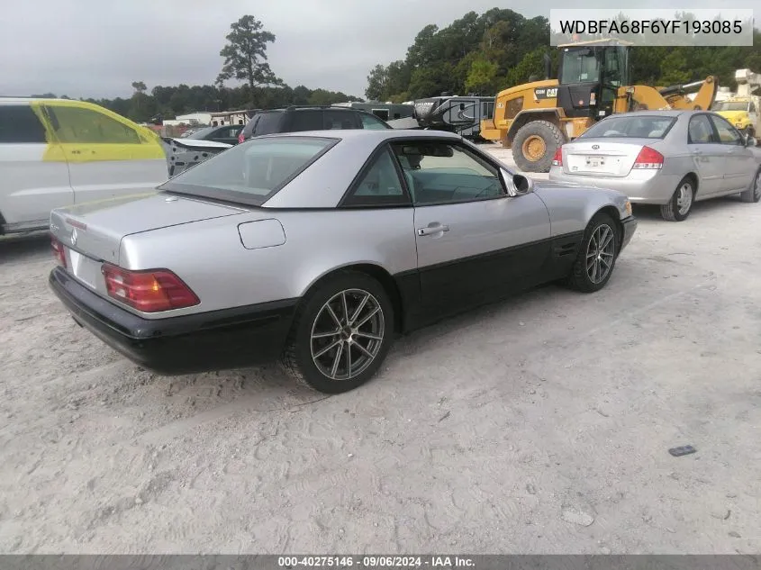 WDBFA68F6YF193085 2000 Mercedes-Benz Sl 500